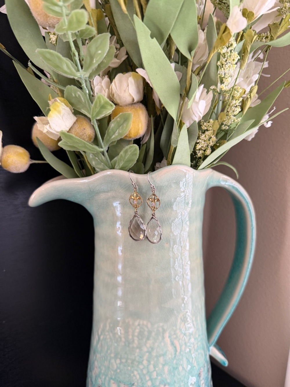 Silpada Fleur de Lis Teardrop Dangle Earrings - Picture 3 of 3